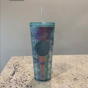 🚨2/$10🚨Blue Iridescent Starbucks Tumbler with Straw